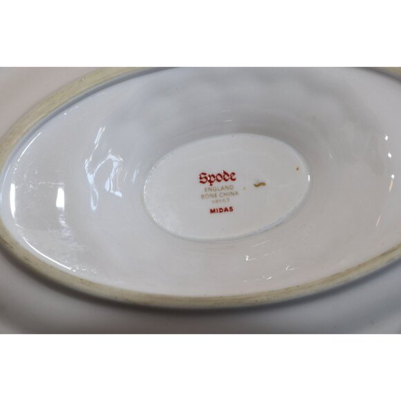 Vintage Spode Midas Bone China England Gravy Boat & Underplate Midas by SPODE - Picture 2 of 3